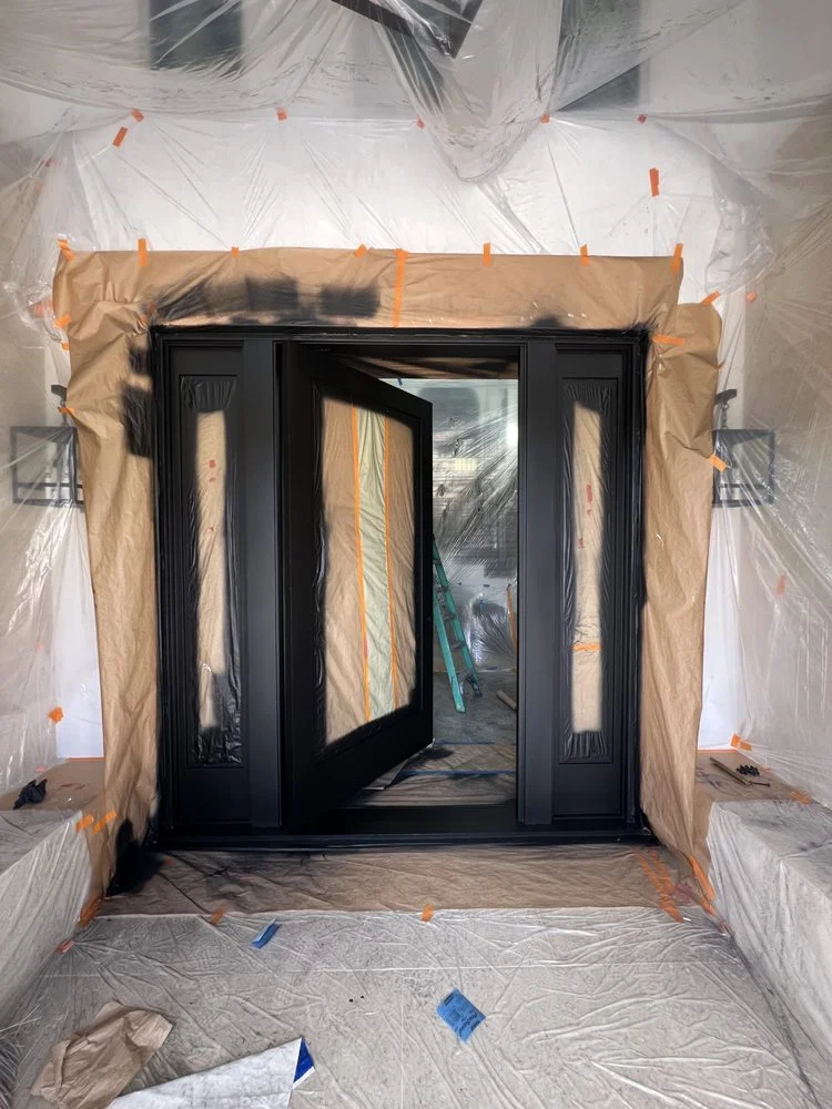 Front entry door repaint — before