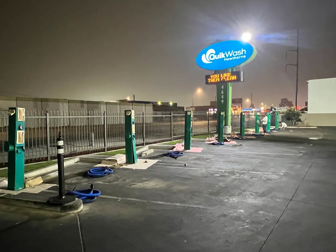 Job site equipment, wide night shot